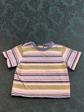 L.L. Bean Kids Short-Sleeve Stripe Tee in Blue, Green & White